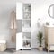 Flash Furniture Dune Farmhouse Freestanding Bathroom Linen Tower Cabinet w/Magnetic Close Doors, 2 Adjust Shelves FS-BATH-6-WH-GG - alternate 8